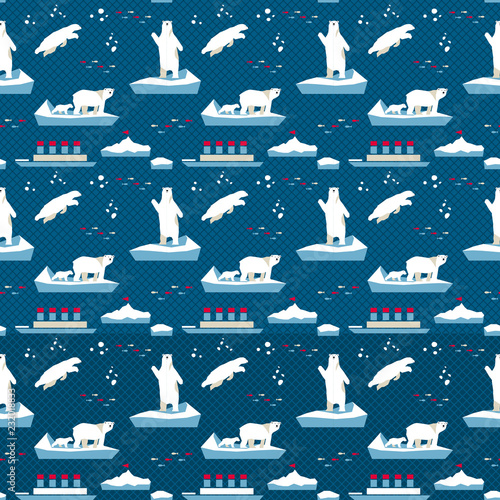 7154099 White bear seamless pattern
