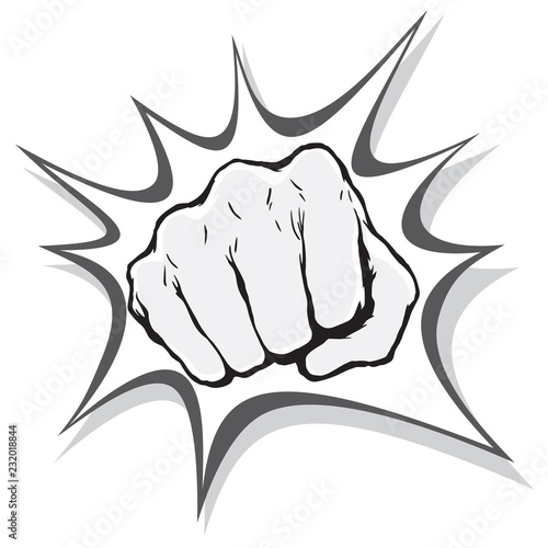 Punching fist hand vector 