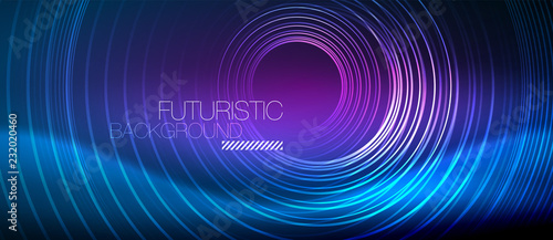Neon glowing circles background