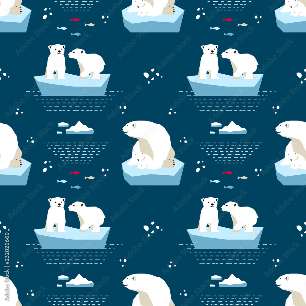 Fototapeta premium 7361258 Wzór misia polarnego