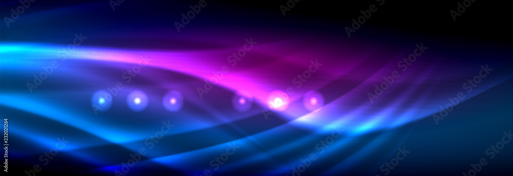 Liquid neon flowing waves, glowing light lines background Liquid neon flowing waves, glowing light lines background