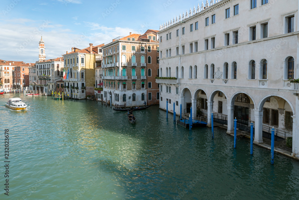 VENICE, ITALY- OCTOBER 30, 2018: Grand Canal in autumn