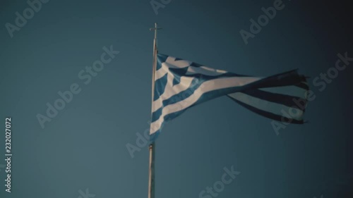 national flag of Greece against blue sky background