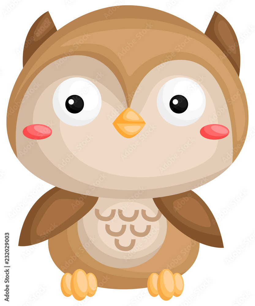 a vector of a cute owl looking at you
