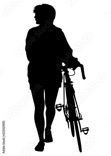 Sport people whit bike on white background