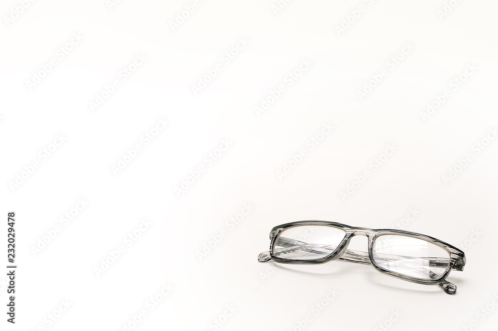 Folded Eye Glasses Isolated on White Background Folded Eye Glasses Isolated on White Background
