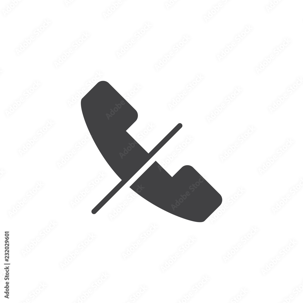 No phone call vector icon. filled flat sign for mobile concept and web design. Forbidden call simple solid icon. Symbol, logo illustration. Pixel perfect vector graphics No phone call vector icon. filled flat sign for mobile concept and web design. Forbidden call simple solid icon. Symbol, logo illustration. Pixel perfect vector graphics