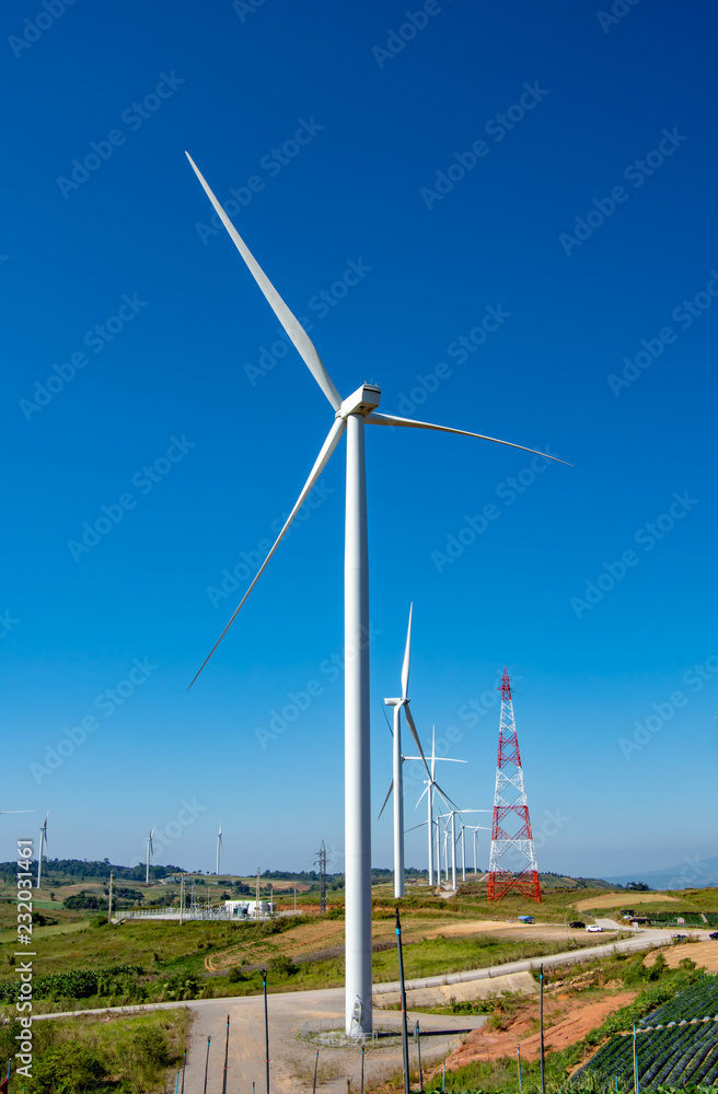 Wind farm in Khao Kho, Phetchabun Thailand.