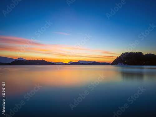 Sunrise on the bay of Nidri in Lefkas Ionian  island