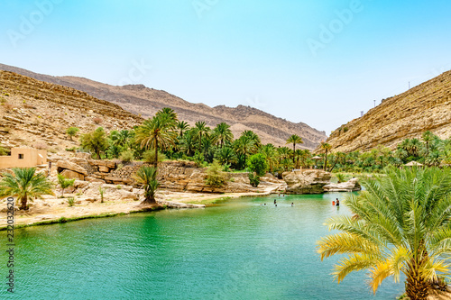 Wadi Bani Khalid in Oman. It is located about 203 km from Muscat and 120 km from Sur. photo