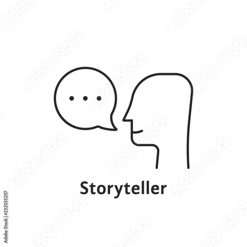 thin line storyteller black icon
