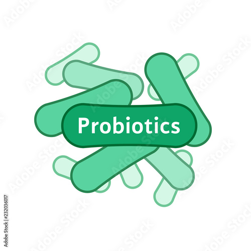 green linear probiotics or lactobacillus icon