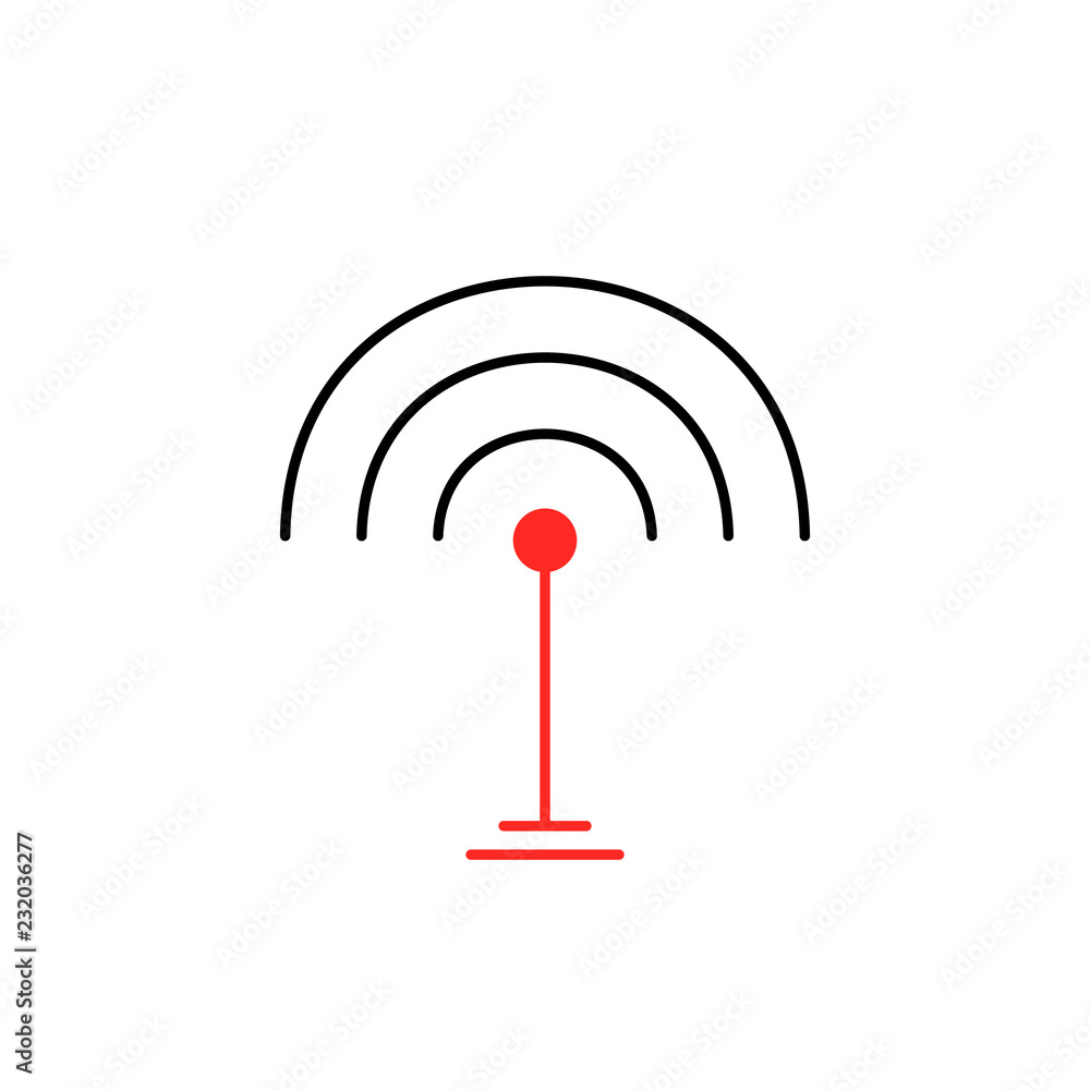 thin line wifi signal icon isolated on white thin line wifi signal icon isolated on white