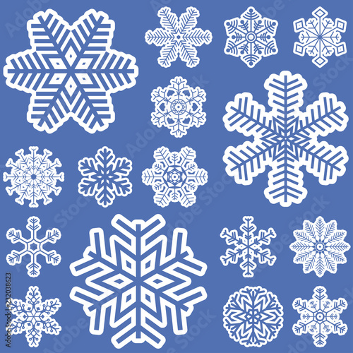 collection christmas snow flakes