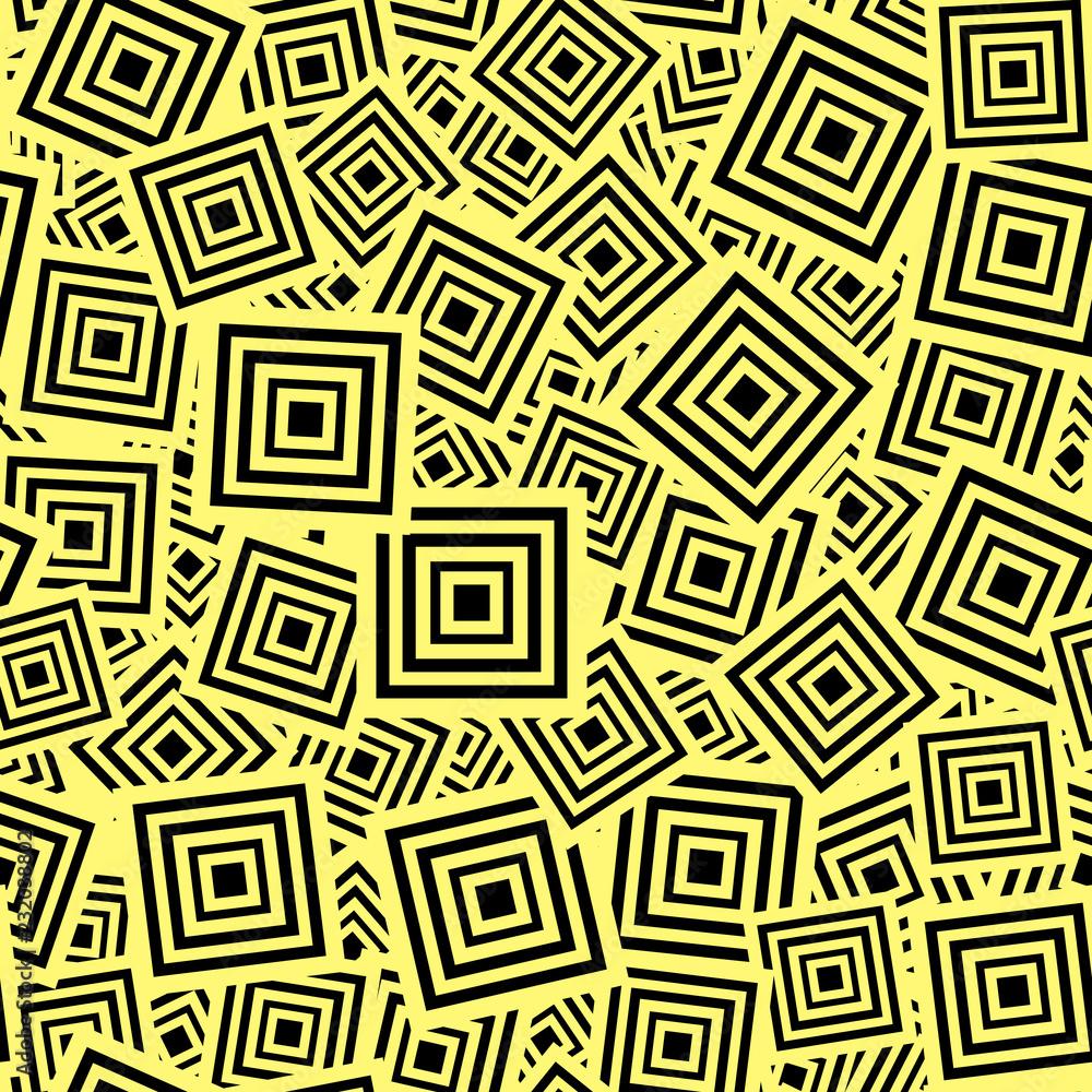 Abstract seamless pattern. Contrasting combination of black and yellow. Abstract seamless pattern. Contrasting combination of black and yellow.