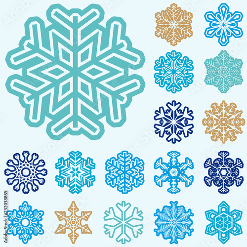 collection christmas snow flakes