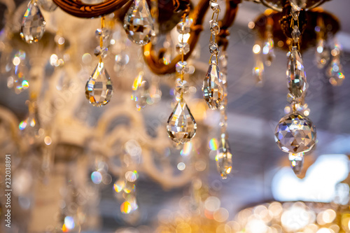 Crystals on the chandelier