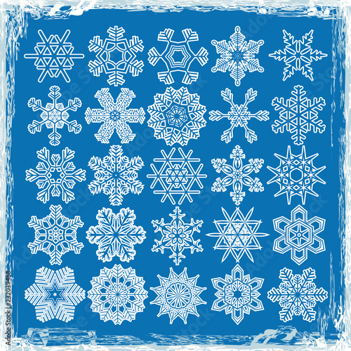 collection christmas snow flakes