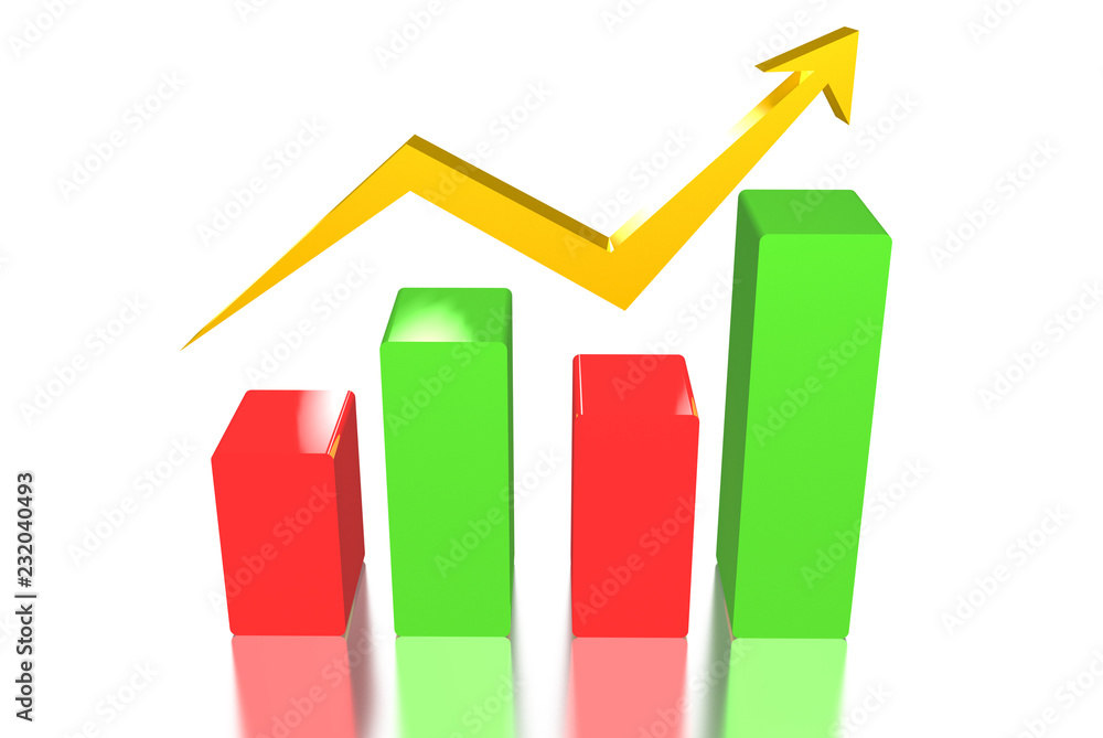 Graph showing up and down of stock price. Graph showing up and down of stock price.