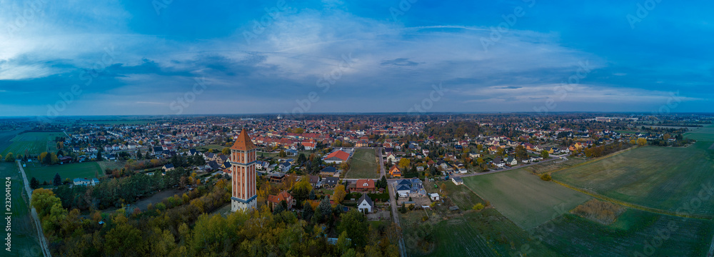 Luftbildaufnahme von Aken an der Elbe