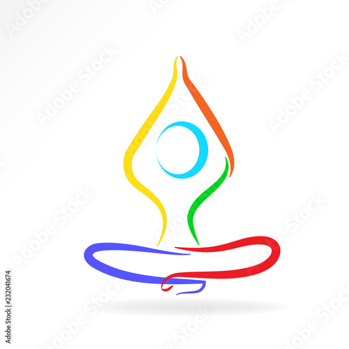 Logo yoga man vector design