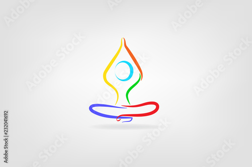 Logo yoga man vector image design