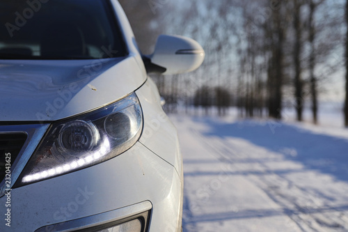 car on a winter road