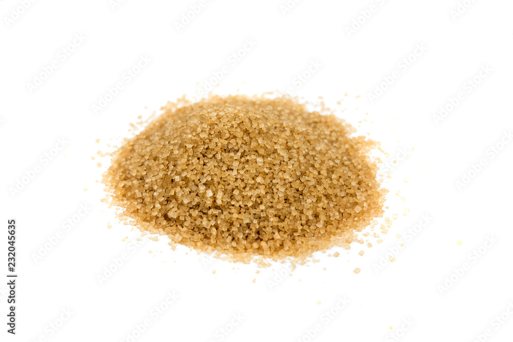 Scoop of raw cane sugar isolated over white Scoop of raw cane sugar isolated over white