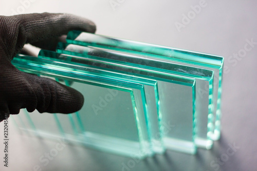 Glass Factory, produce many transparent glass thickness is not equal. photo