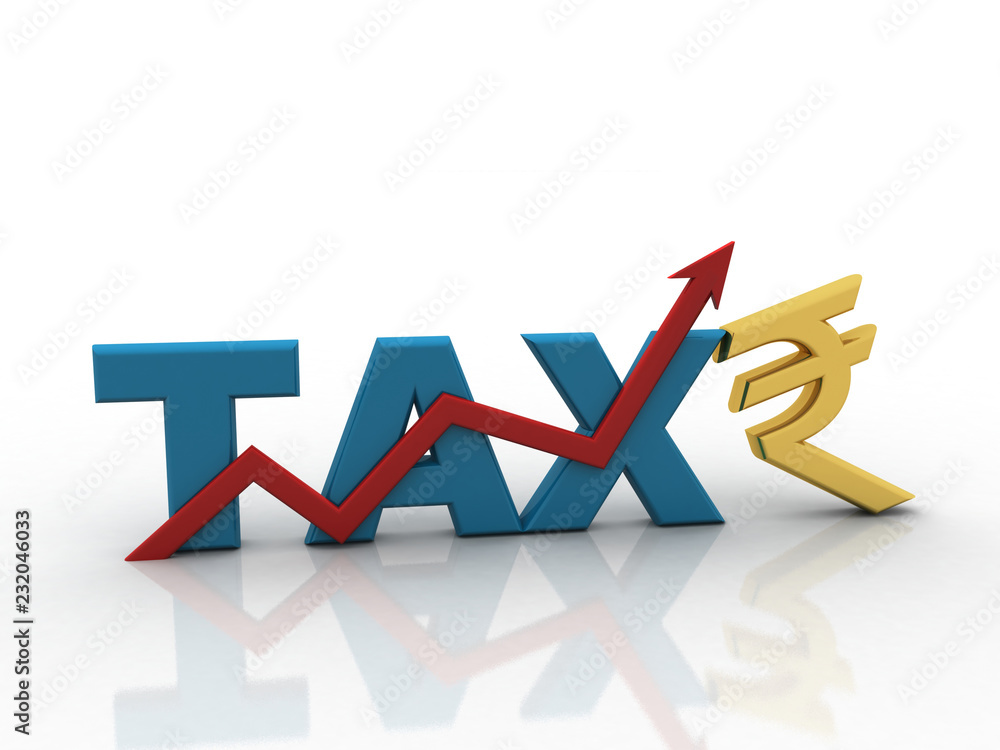 3d illustration Tax Concept with Rupee symbol 3d illustration Tax Concept with Rupee symbol