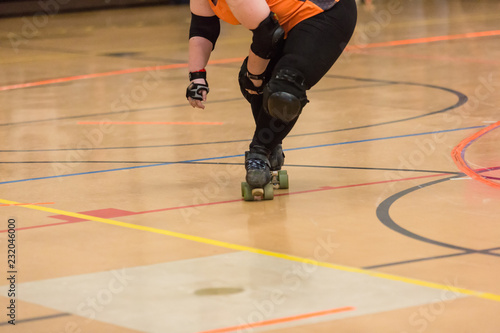 Roller derby players compete against each other © ecummings00