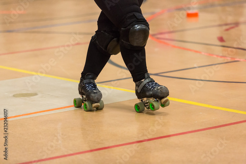 Roller derby players compete against each other © ecummings00