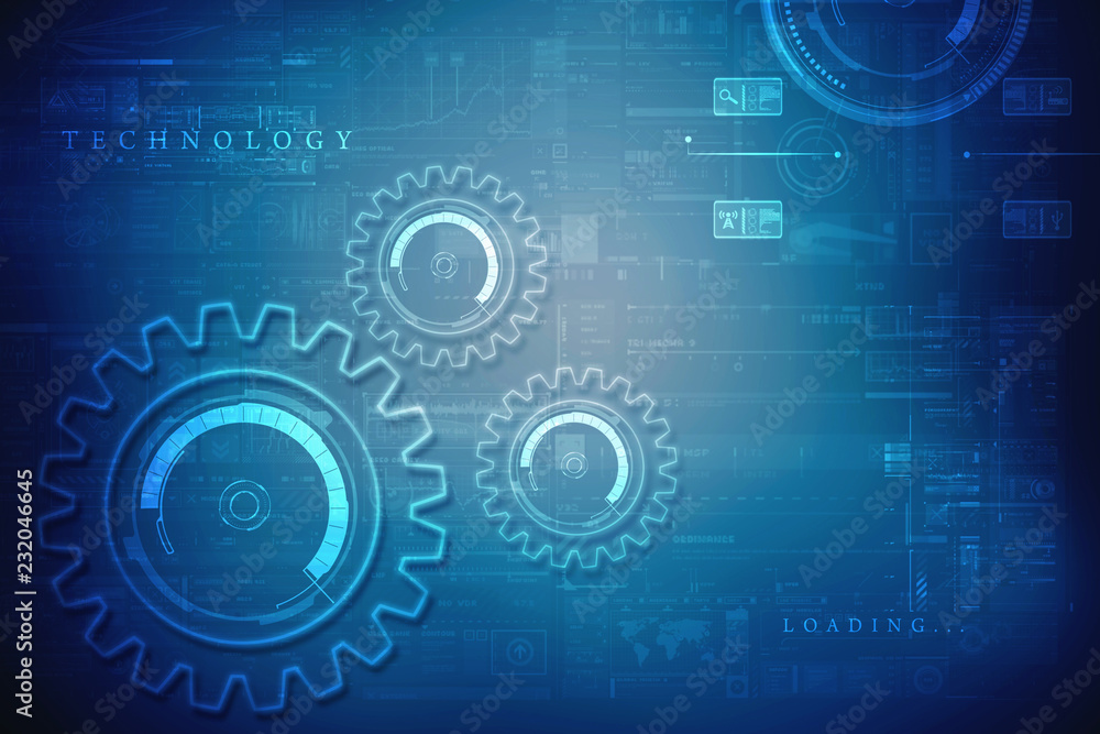 2D rendering illustration. gears on a white background 2D rendering illustration. gears on a white background