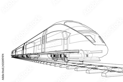 Modern speed train concept. Vector