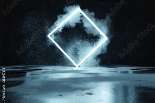 3d rendering of blue lighte...