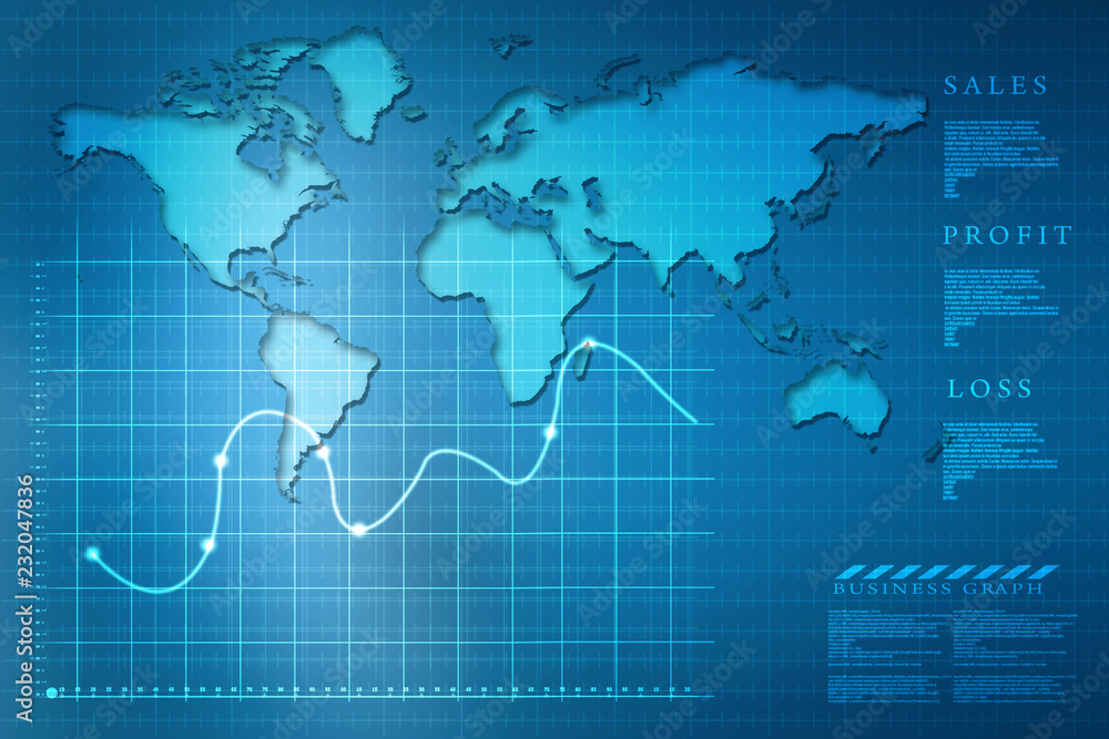 2d rendering Stock market online business concept. business Graph 2d rendering Stock market online business concept. business Graph
