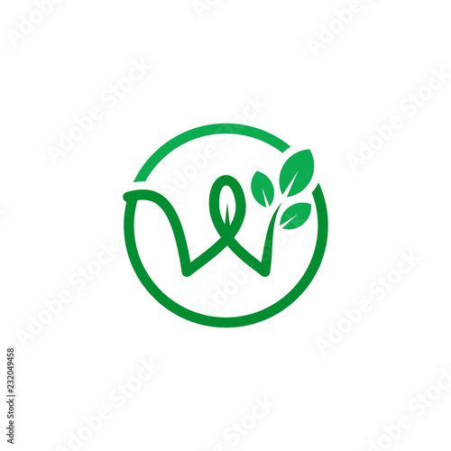 Letter w logo template, eco wood icon symbol design vector illustration-01