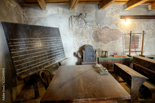 Classroom in the Saxon Fortified church of Prejmer  Brasov  Romania 04.11.2018