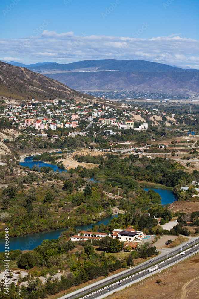 Panoramic view of Mtskheta town, Georgia