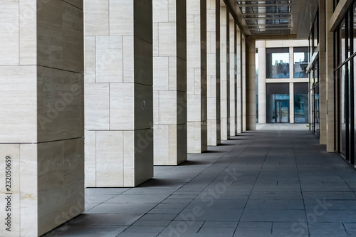 Colonnade beige near the building