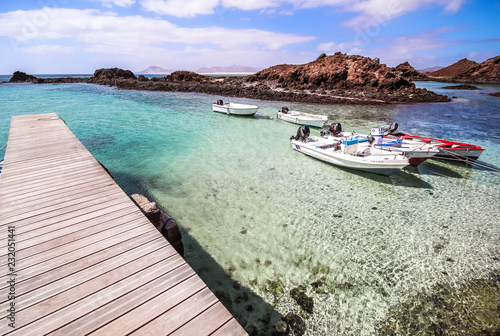 atlantic lagoon with boat