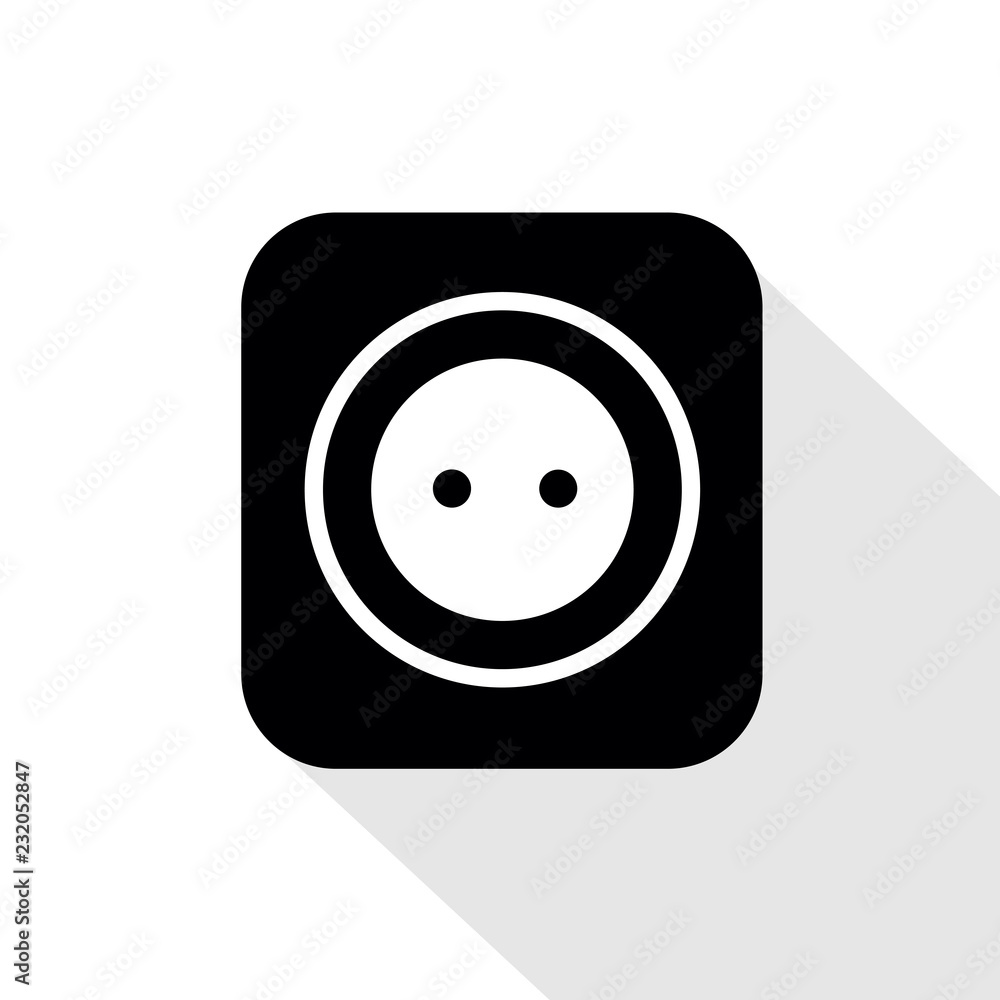 Socket icon in flat style isolated on gray background. Socket icon in flat style isolated on gray background.