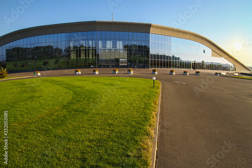 mirror glass business building