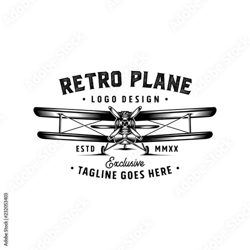 Retro plane logo design inspiration - Retro aircraft logo design inspiration