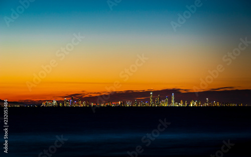 Gold Coast city lights at dusk