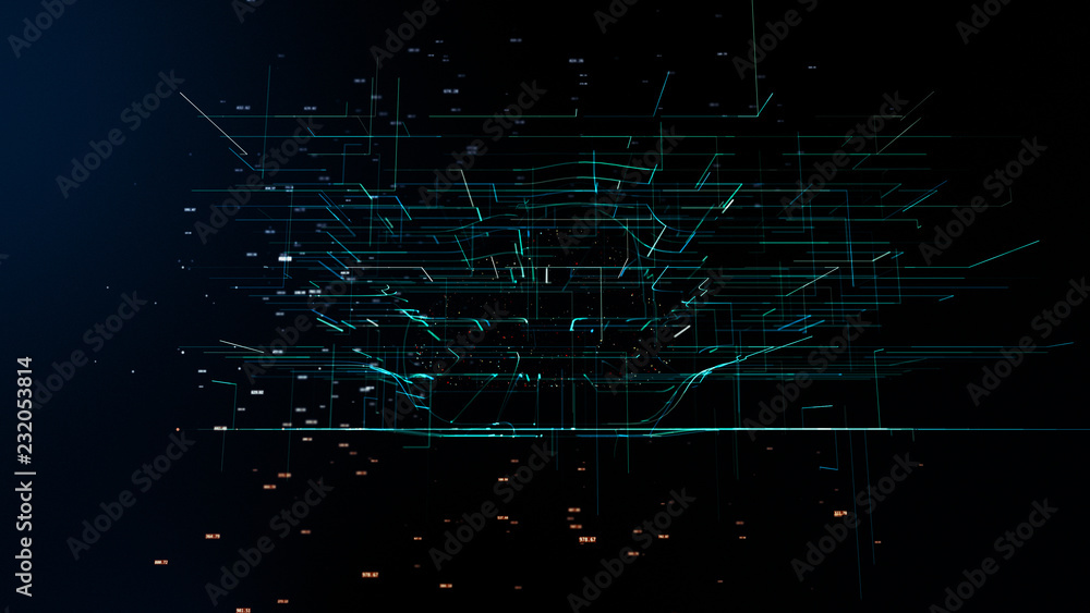 Cloud technology abstract 3D information technology illustration