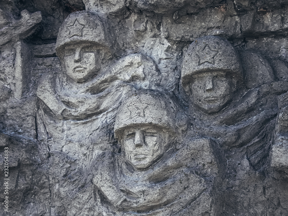 a fragment of a monument soldiers Volgograd