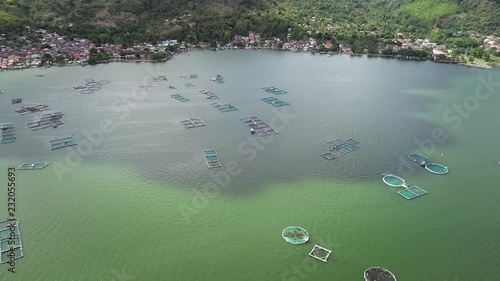 Aerial view of fish farm pools in Talisay, Philippines. photo