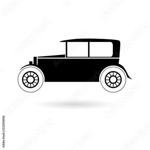 Black Old motor vehicle icon or logo