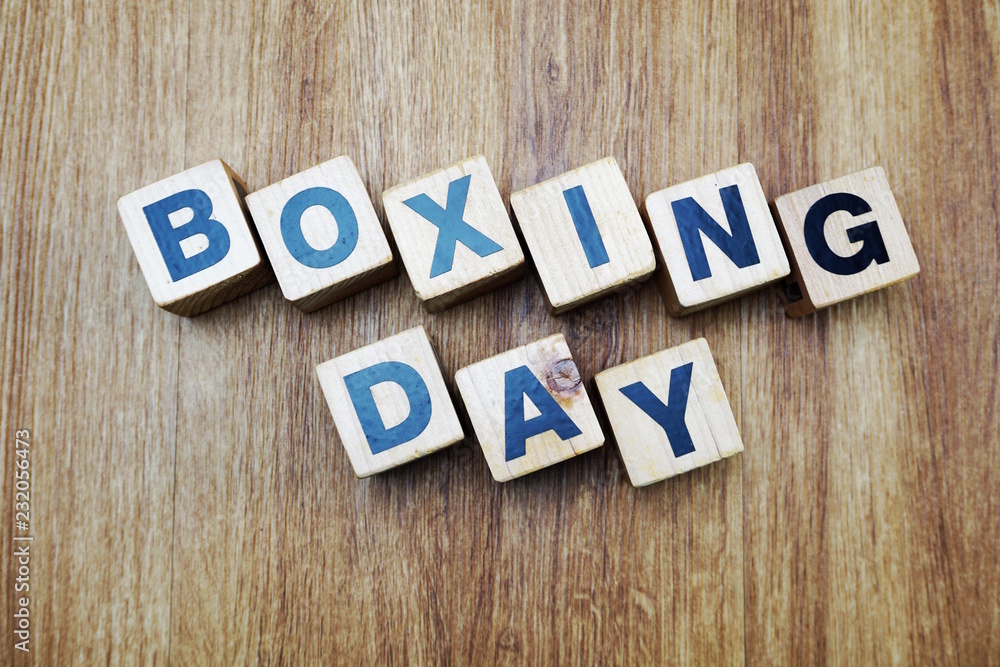 boxing day word created with cubes alphabet letters on wooden background boxing day word created with cubes alphabet letters on wooden background